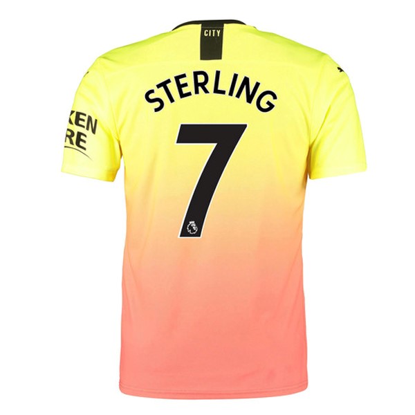 Camiseta Manchester City NO.7 Sterling 3ª 2019 2020 Naranja